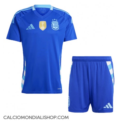 Maglie da calcio Argentina Seconda Maglia Bambino Copa America 2024 Manica Corta (+ Pantaloni corti)